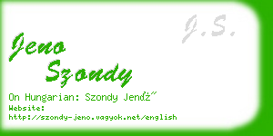 jeno szondy business card